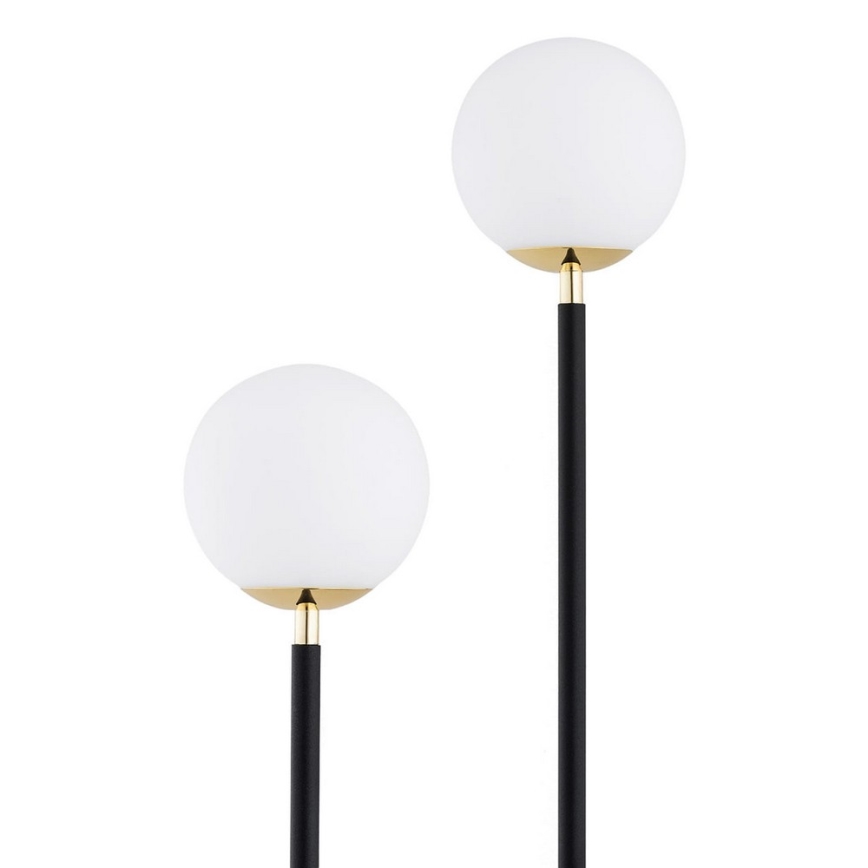 Argon 7073 - Candeeiro de chão FERRONE 2xE14/7W/230V preto/branco/dourado