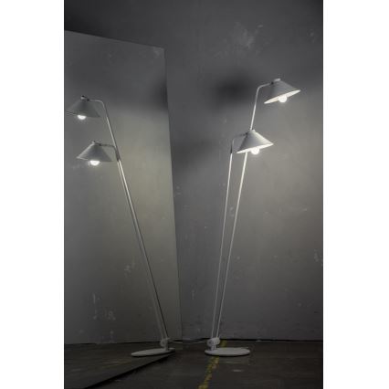 Argon 7074 - Candeeiro de chão GABIAN 2xE27/15W/230V branco