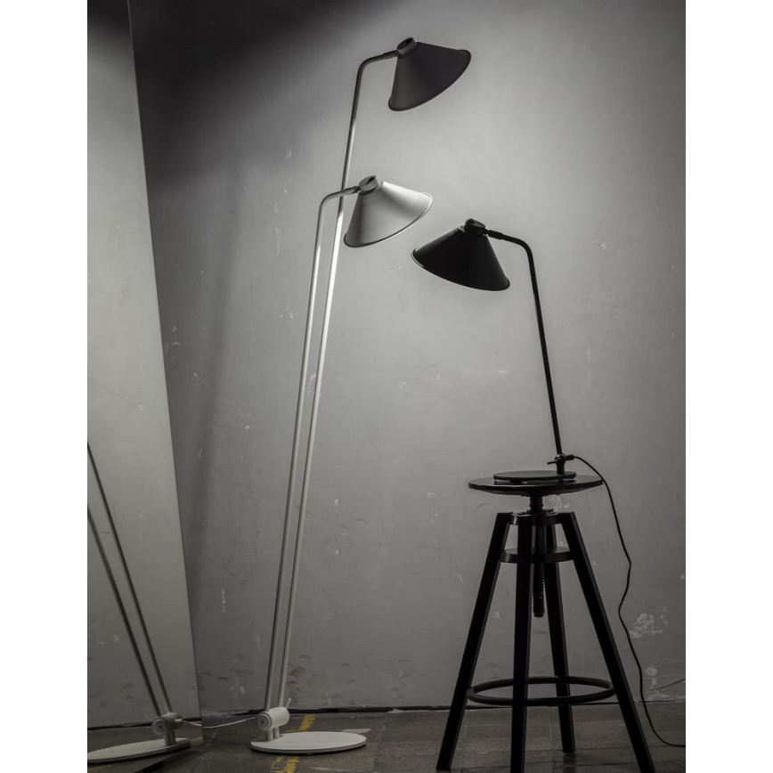 Argon 7074 - Candeeiro de chão GABIAN 2xE27/15W/230V branco