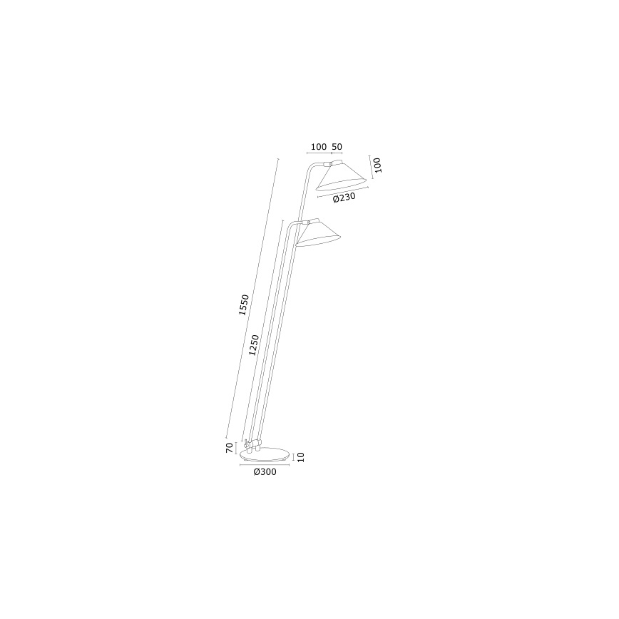Argon 7074 - Candeeiro de chão GABIAN 2xE27/15W/230V branco