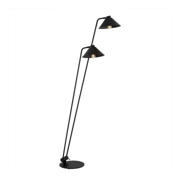 Argon 7075 - Candeeiro de chão GABIAN 2xE27/15W/230V preto