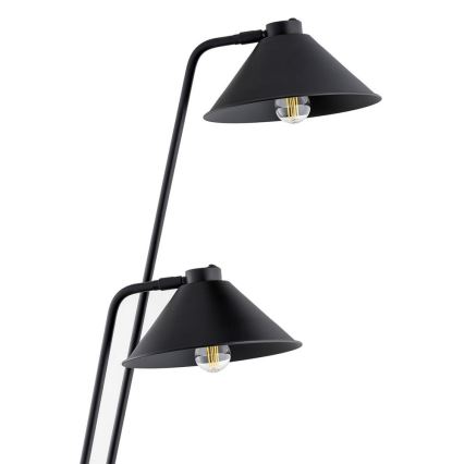 Argon 7075 - Candeeiro de chão GABIAN 2xE27/15W/230V preto