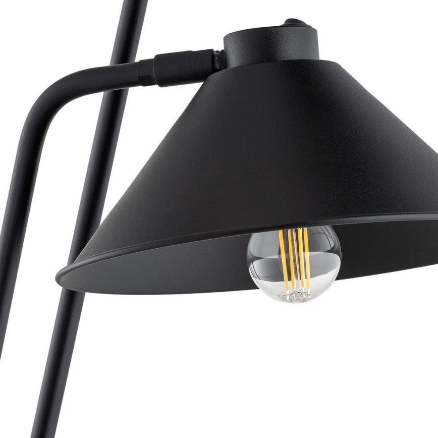 Argon 7075 - Candeeiro de chão GABIAN 2xE27/15W/230V preto