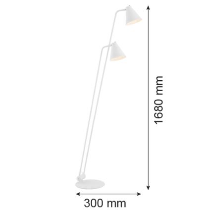 Argon 7076 - Candeeiro de chão AVALONE 2xE27/15W/230V branco