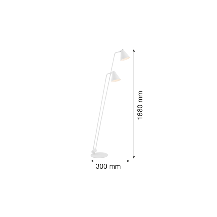 Argon 7076 - Candeeiro de chão AVALONE 2xE27/15W/230V branco