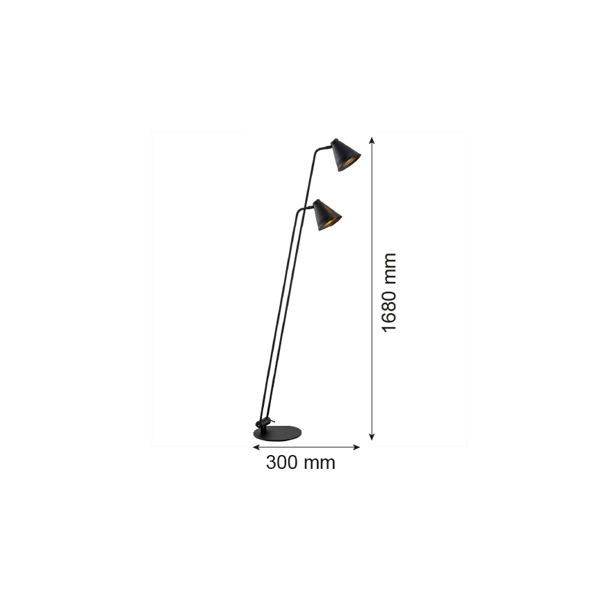 Argon 7077 - Candeeiro de chão AVALONE 2xE27/15W/230V preto