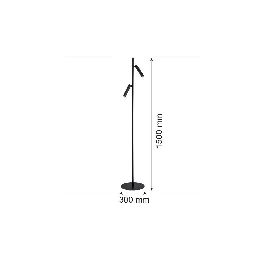 Argon 7082 - Candeeiro de chão TORRE 2xG9/6W/230V preto
