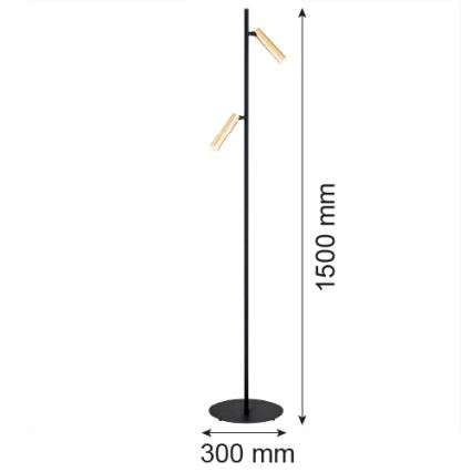 Argon 7083 - Candeeiro de chão TORRE 2xG9/6W/230V preto/latão