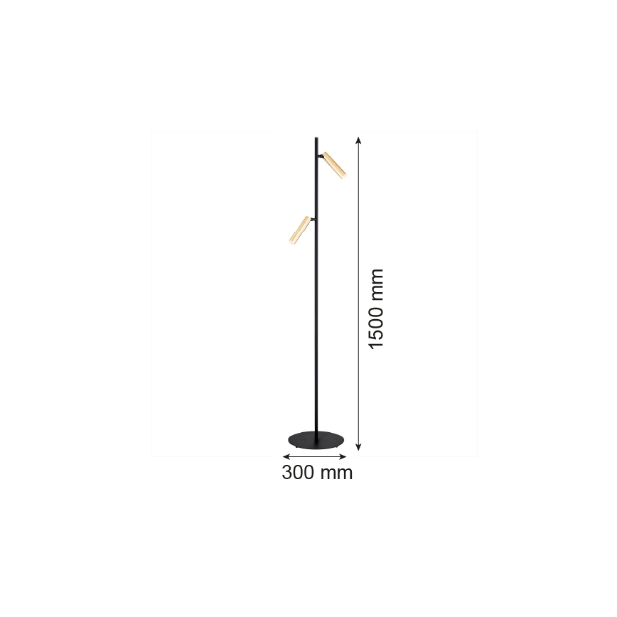 Argon 7083 - Candeeiro de chão TORRE 2xG9/6W/230V preto/latão