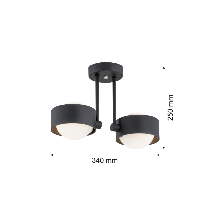 Argon 7089 - Candelabro suspenso MASSIMO PLUS 2xG9/6W/230V preto