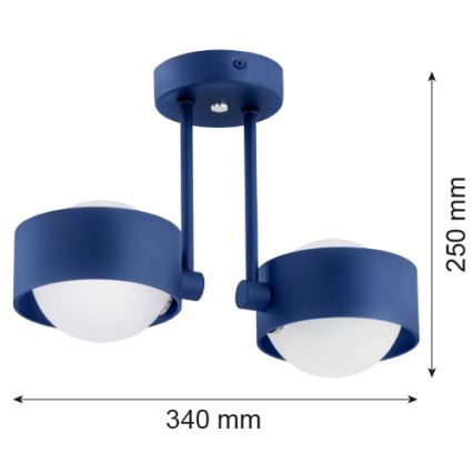 Argon 7090 - Candelabro suspenso MASSIMO PLUS 2xG9/6W/230V azul
