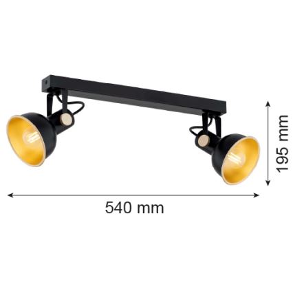 Argon 7142 - Foco LENORA 2xE14/7W/230V preto