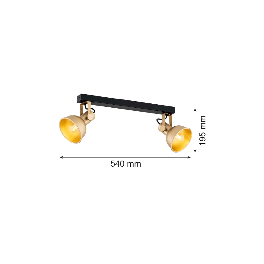 Argon 7144 - Foco LENORA 2xE14/7W/230V dourada/preto
