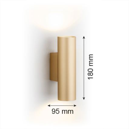Argon 7178 - Iluminação de parede MITOS PLUS 2xGU10/5W/230V dourada