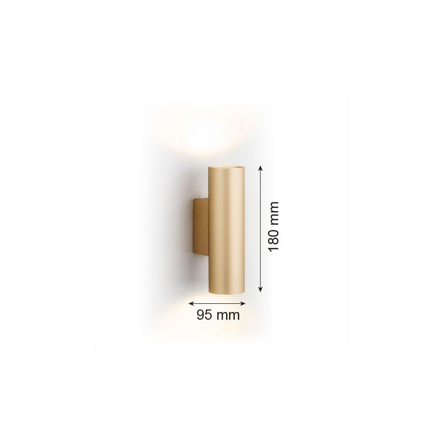 Argon 7178 - Iluminação de parede MITOS PLUS 2xGU10/5W/230V dourada