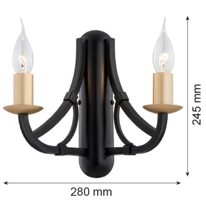 Argon 7181 - Iluminação de parede LORENZO 2xE14/7W/230V