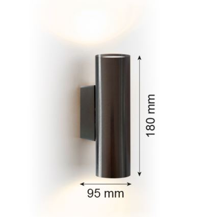 Argon 7231 - Iluminação de parede MITOS PLUS 2xGU10/5W/230V preto