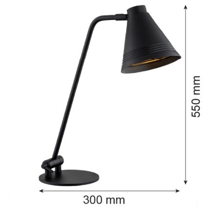 Argon 8002 - Candeeiro de mesa AVALONE 1xE27/15W/230V preto