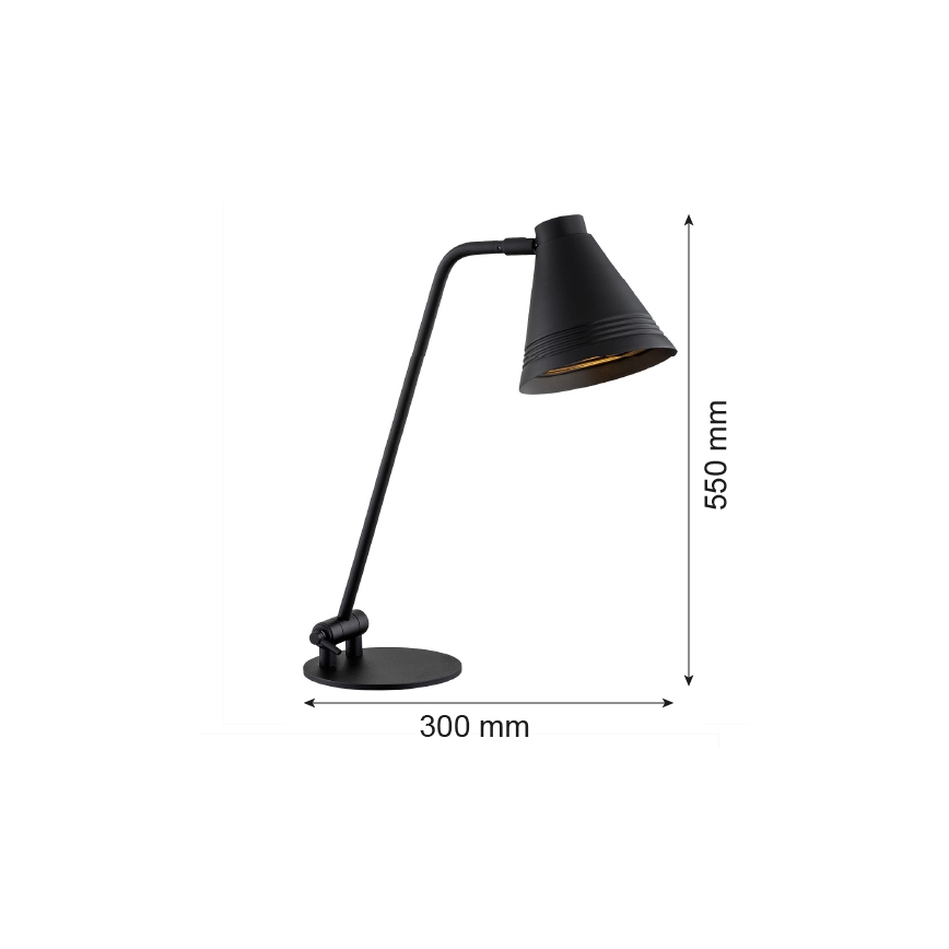 Argon 8002 - Candeeiro de mesa AVALONE 1xE27/15W/230V preto