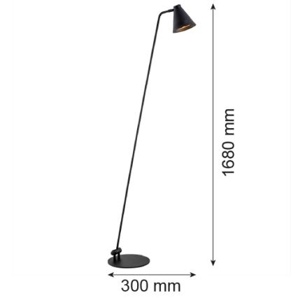 Argon 8003 - Candeeiro de chão AVALONE 1xE27/15W/230V preto