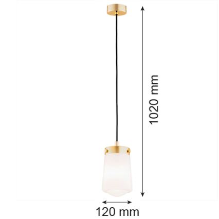 Argon 8004 - Candelabro suspenso PASADENA 1xE27/15W/230V dourado/branco
