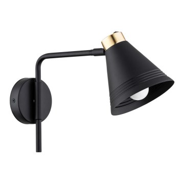 Argon 8008 - Candeeiro de parede AVALONE 1xE27/15W/230V 34 cm preto/dourado