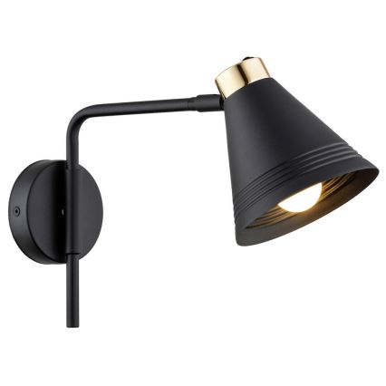 Argon 8008 - Candeeiro de parede AVALONE 1xE27/15W/230V 34 cm preto/dourado