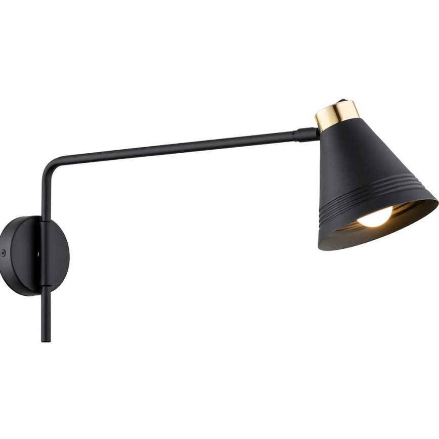 Argon 8009 - Candeeiro de parede AVALONE 1xE27/15W/230V 57 cm preto/dourado