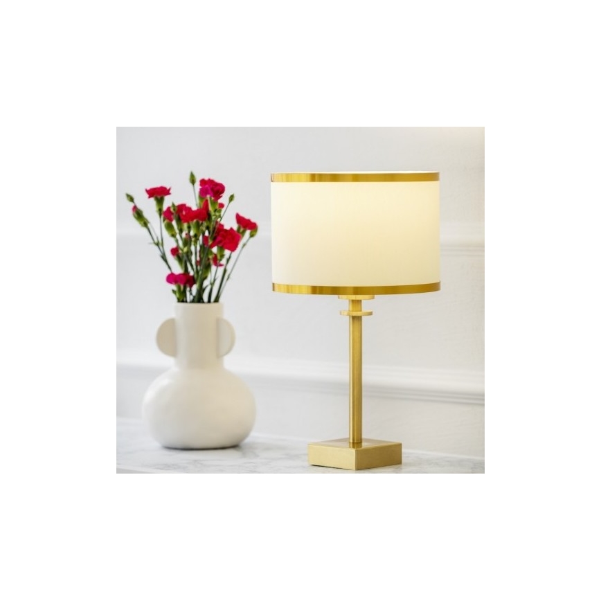Argon 8029 - Candeeiro de mesa ABBANO 1xE27/15W/230V latão/branco