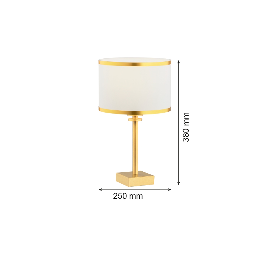 Argon 8029 - Candeeiro de mesa ABBANO 1xE27/15W/230V latão/branco