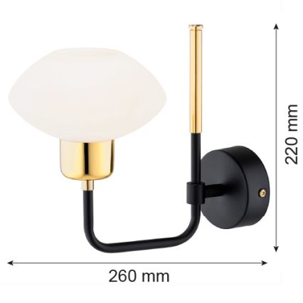 Argon 8032 - Candeeiro de parede RAVELLO 1xE14/15W/230V preto/dourado