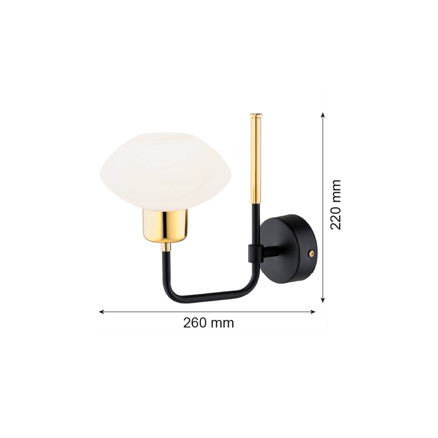 Argon 8032 - Candeeiro de parede RAVELLO 1xE14/15W/230V preto/dourado