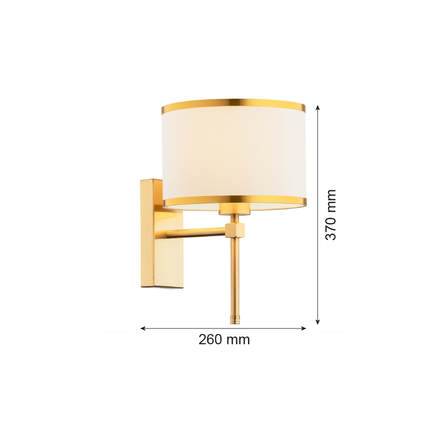 Argon 8033 - Candeeiro de parede ABBANO 1xE27/15W/230V latão/branco