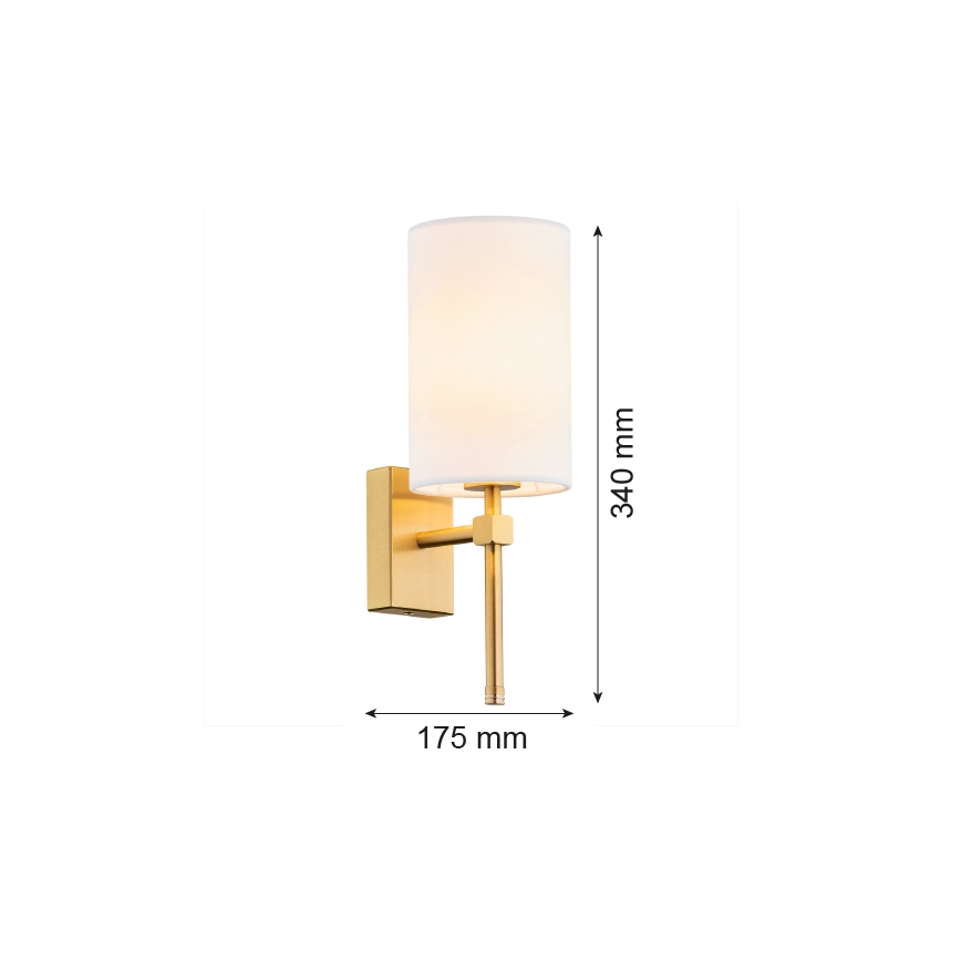 Argon 8034 - Candeeiro de parede ABRUZZO 1xE14/7W/230V latão/branco