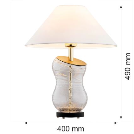 Argon 8036 - Candeeiro de mesa VENETO 1xE27/15W/230V branco/latão/preto