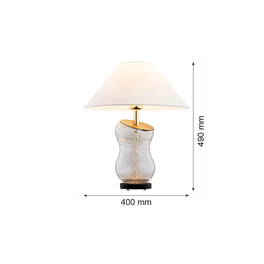 Argon 8036 - Candeeiro de mesa VENETO 1xE27/15W/230V branco/latão/preto
