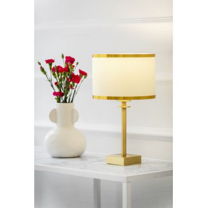 Argon 8047 - Candeeiro de mesa ABBANO 1xE27/15W/230V latão/branco