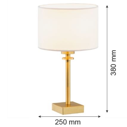 Argon 8047 - Candeeiro de mesa ABBANO 1xE27/15W/230V latão/branco