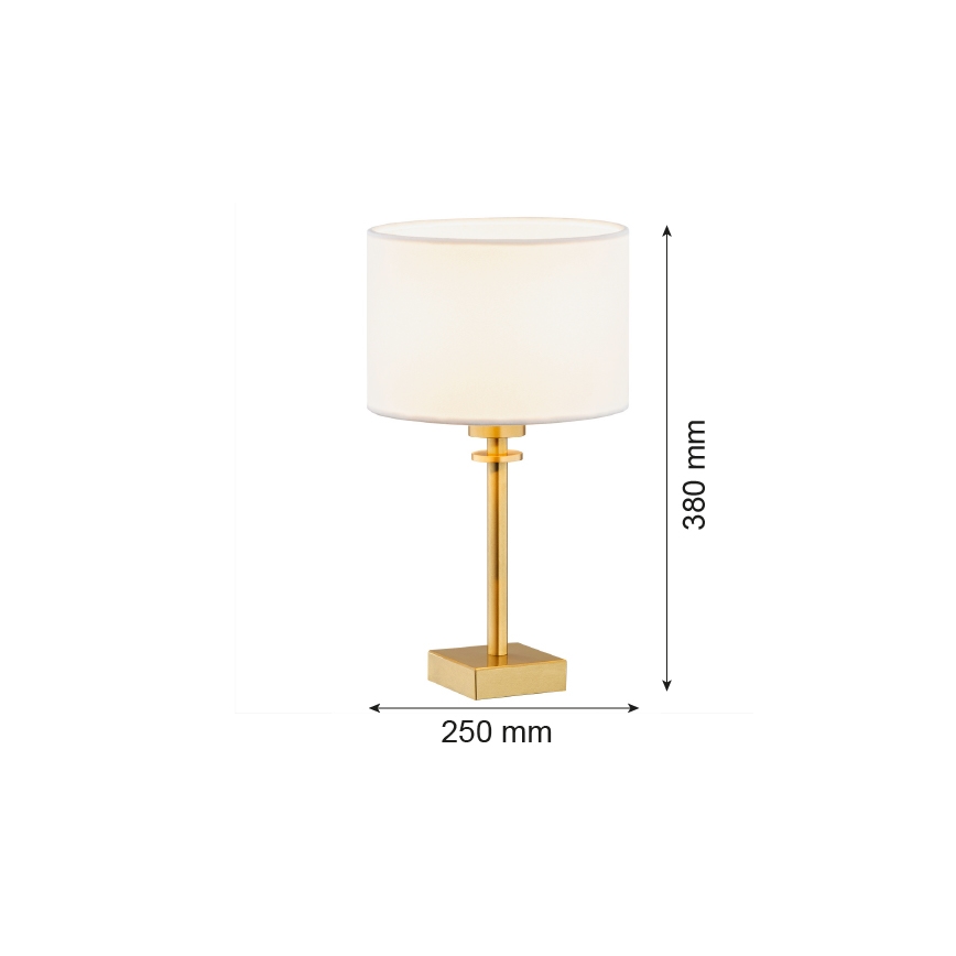 Argon 8047 - Candeeiro de mesa ABBANO 1xE27/15W/230V latão/branco