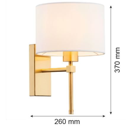 Argon 8048 - Candeeiro de parede ABBANO 1xE27/15W/230V latão/branco