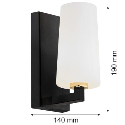 Argon 8056 - Candeeiro de parede CAMELOT PLUS 1xE27/15W/230V preto/branco/dourado