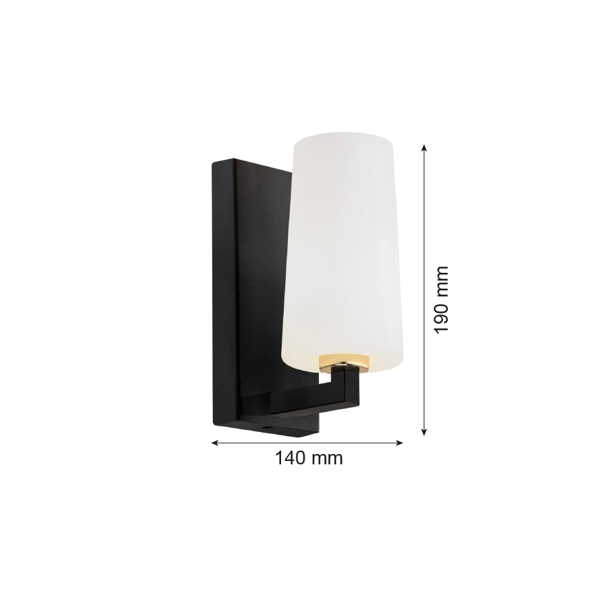 Argon 8056 - Candeeiro de parede CAMELOT PLUS 1xE27/15W/230V preto/branco/dourado