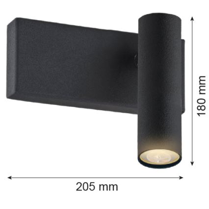 Argon 8065 - Foco de parede ETNA 1xG9/6W/230V preto