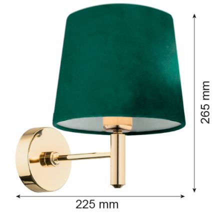 Argon 8105 - Candeeiro de parede PONTE 1xE27/15W/230V verde/latão