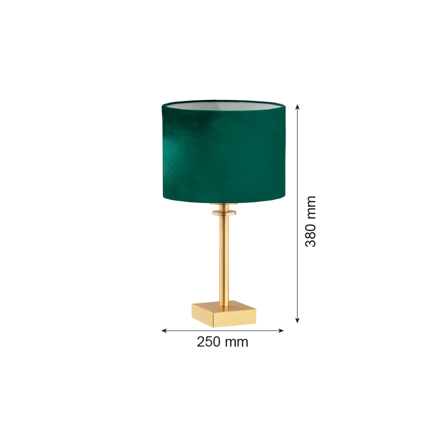 Argon 8106 - Candeeiro de mesa ABBANO 1xE27/15W/230V latão/verde