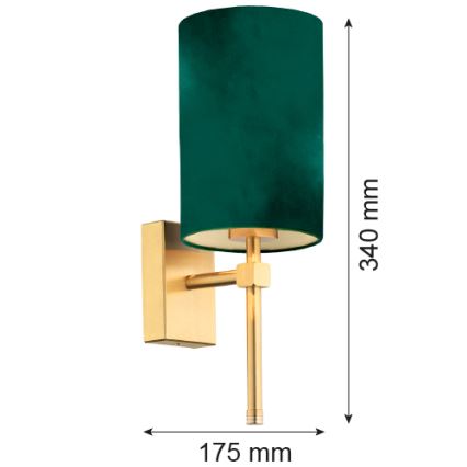 Argon 8109 - Candeeiro de parede ABRUZZO 1xE14/7W/230V latão/verde