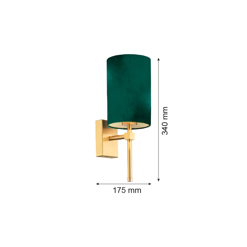 Argon 8109 - Candeeiro de parede ABRUZZO 1xE14/7W/230V latão/verde