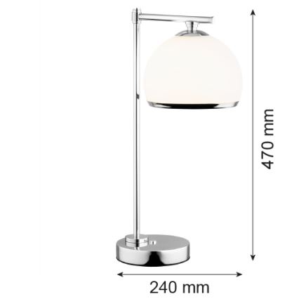 Argon 8121 -  Candeeiro de mesa MARBELLA 1xE27/15W/230V cromado brilhante