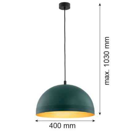 Argon 8243 - Candelabro suspenso BONITA 1xE27/15W/230V verde
