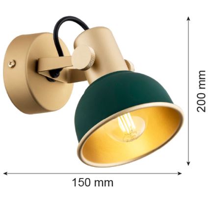 Argon 8247 - Foco LENORA 1xE14/7W/230V dourada/verde